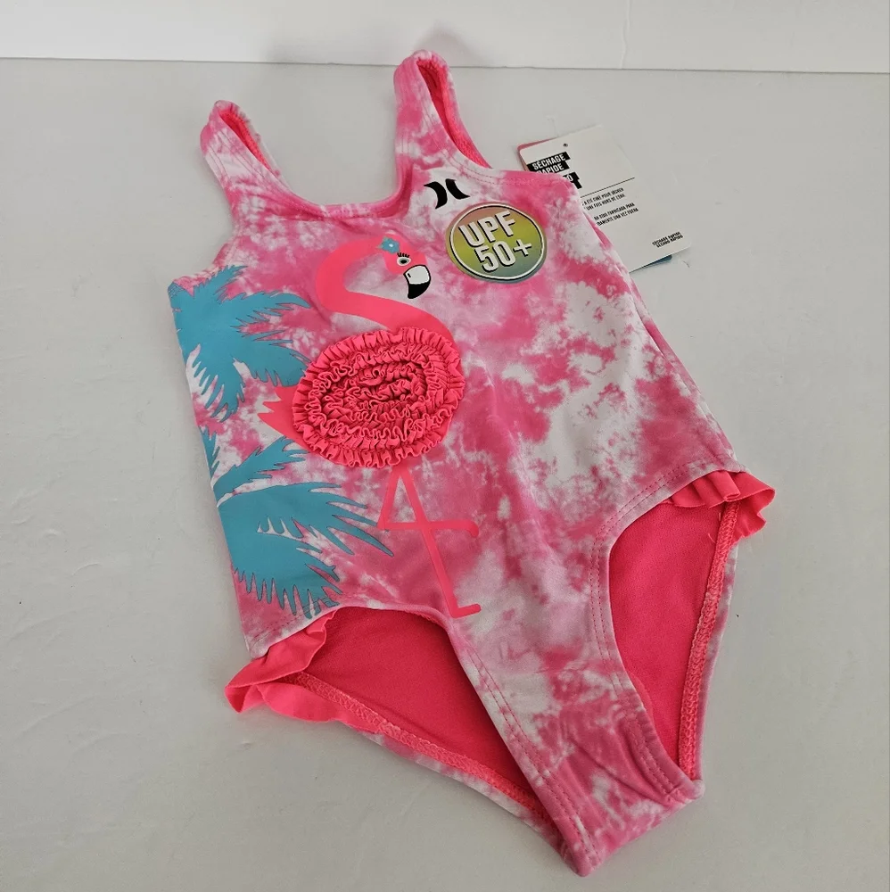NWT Hurley Swimsuit Bathing Suit Flamingo Pink‎ Baby Kids size 18M